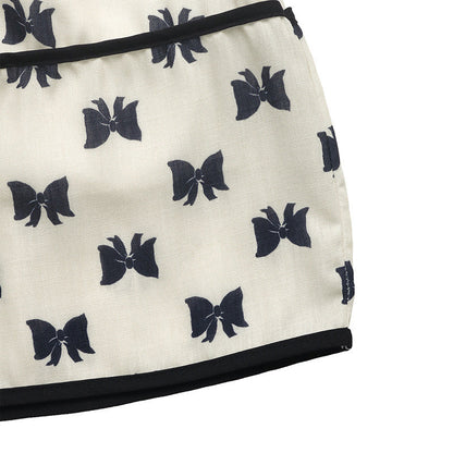 Shoulder Strap Bow Decoration With Bow Print Elegant Summer Dress