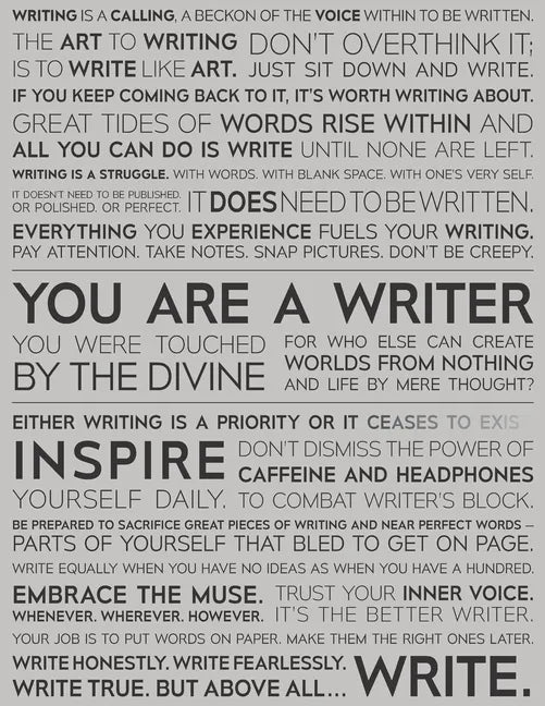 Writer Motivational Notebook - Writing Prompts To Cure Writer's Block - The Writing Manifesto Blank Journal: Writing Quotes to Inspire Writing & Poetr - Paperback