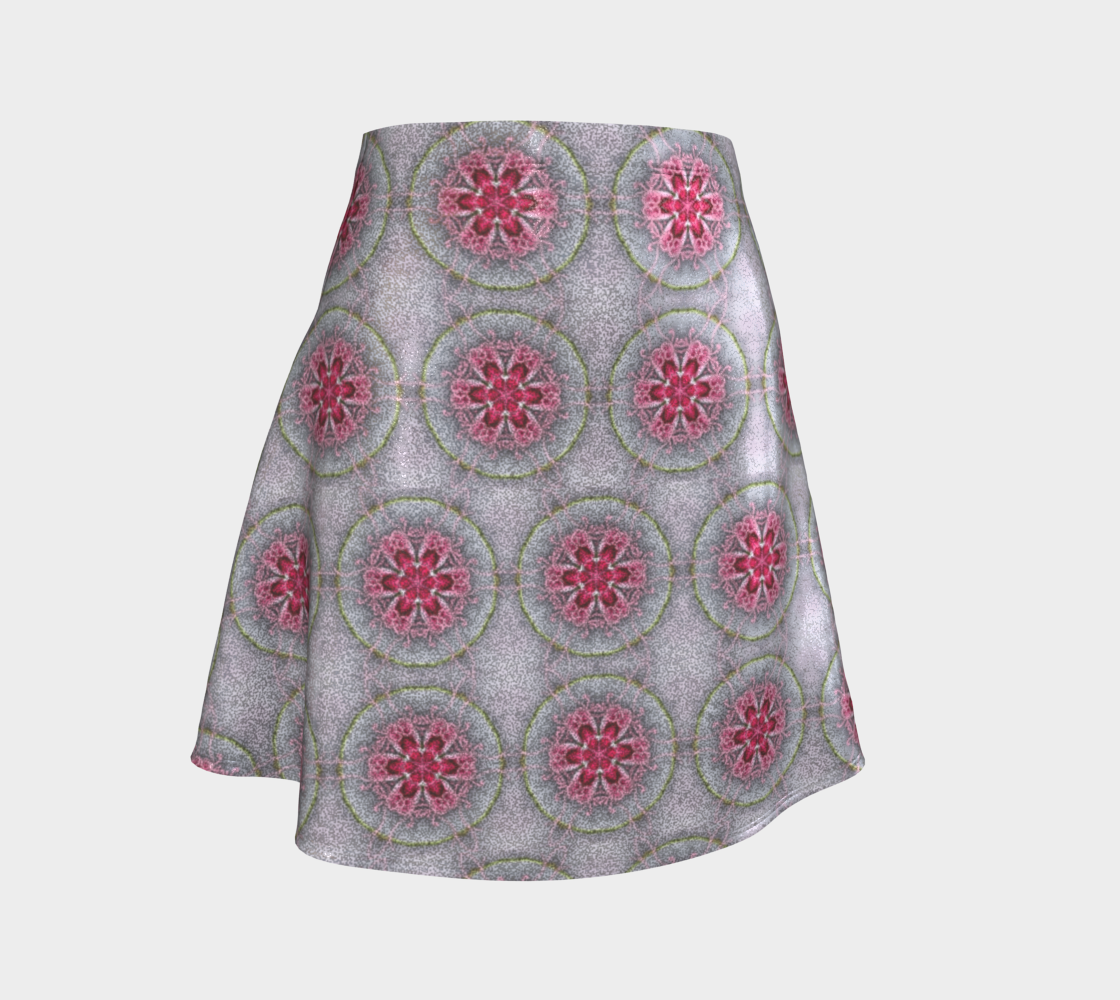 Silver and Pink Star Pattern Short Flared Skirt