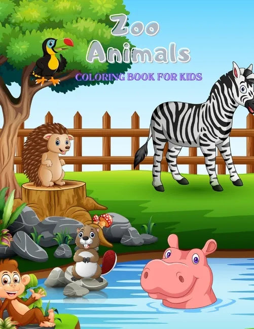 Zoo Animals - Coloring Book: 100 Coloring Pages For Kids Ages 4-8 - Paperback