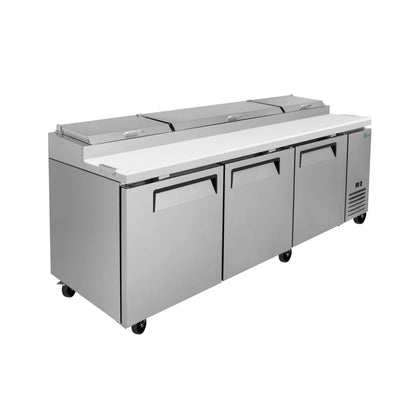 Heavy-Duty 93-Inch Commercial Stainless Steel Pizza Prep Table With Refrigeration (SAK52193)