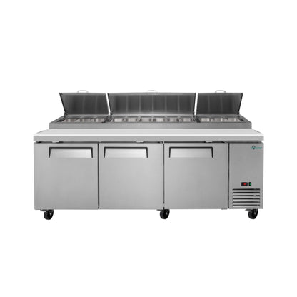 Heavy-Duty 93-Inch Commercial Stainless Steel Pizza Prep Table With Refrigeration (SAK52193)
