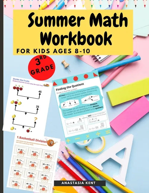 Summer Math Workbook for kids Ages 8-10: Brain Challenging Math Activity Workbook 3rd Grade for Kids, Toddlers - Paperback