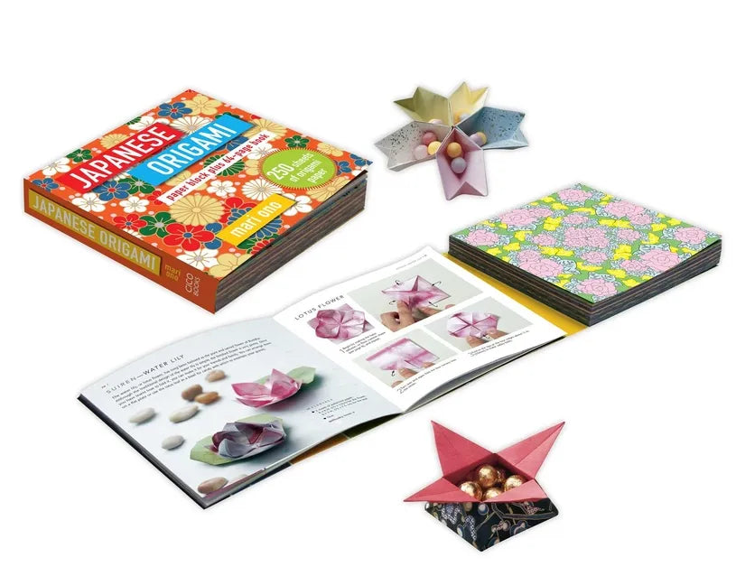 Japanese Origami: Paper Block Plus 64-Page Book - Paperback