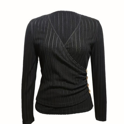 Women’s Pleated V-Neck Top
