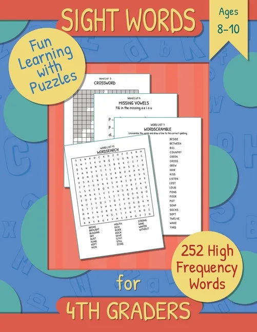 Sight Words for 4th Graders: Fun and Easy Way to Learn High Frequency Words using Puzzles. - Paperback