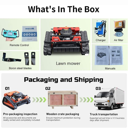 Heavy-Duty 9HP 225CC Remote-Controlled All-Terrain Gas-Powered Lawn Mower With 21-Inch Cutting Width (SAK78412)