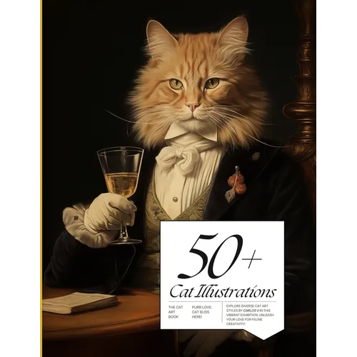 50+ Cat Illustrations Purr-fectly Illustrated: A Visual Feast for Cat Lovers - Artistry, Elegance, and Endless Charm - Paperback