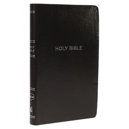 NKJV, Thinline Reference Bible, Leather-Look, Black, Red Letter Edition, Comfort Print - Imitation Leather