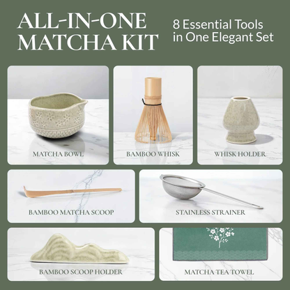 Matcha Whisk Set — Bamboo Chasen + Ceramic Chawan Gift Sets