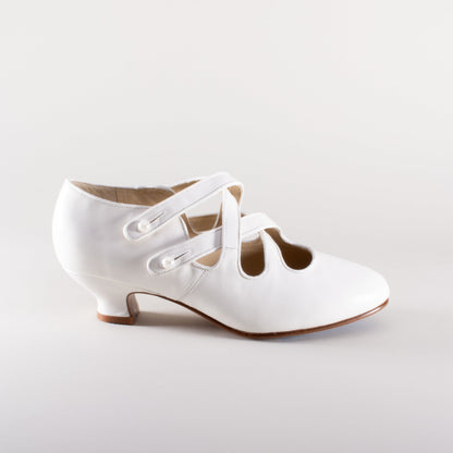 Astoria Edwardian Leather Shoes (Soft Ivory)