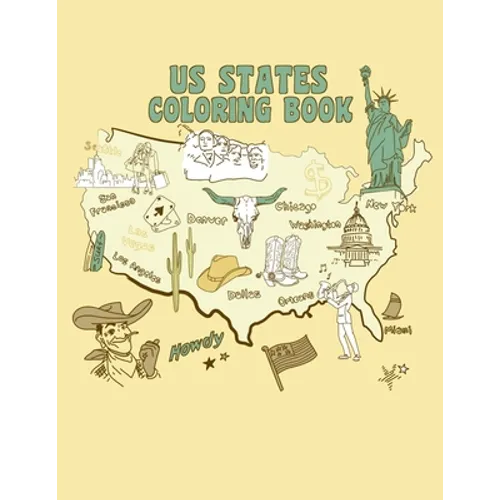 US States Coloring Book: A United States of America Coloring Book With State Bird, State Seal, State Flower, Fun Filled Learning And Coloring - Paperback