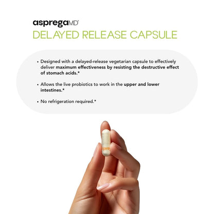 Scimera MD® Asprega Probiotic + Prebiotic Supplement for Digestive Health and Immune System Support, 35 Billion CFUs