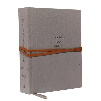 NKJV, Journal the Word Bible, Hardcover, Gray, Red Letter Edition, Comfort Print: Reflect, Journal, or Create Art Next to Your Favorite Verses - Hardcover