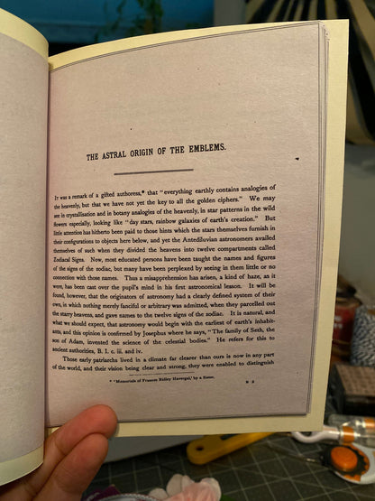 The Astral Origin of the Emblems, The Zodiacal Signs, and The Astral Hebrew Alphabet — Rev. J. H. Broome — 1881