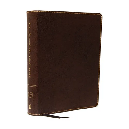 KJV, Journal the Word Bible, Bonded Leather, Brown, Red Letter Edition, Comfort Print: Reflect, Journal, or Create Art Next to Your Favorite Verses - Bonded Leather