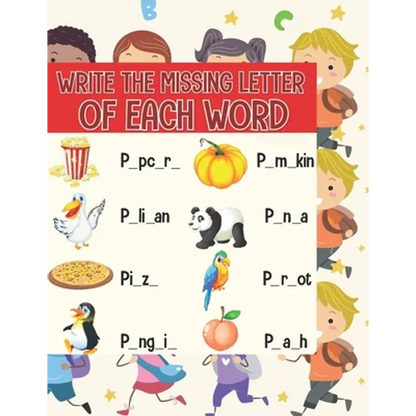 Write the missing letter of each word: Fill the space blank with the right letter to correctly write the word - Paperback
