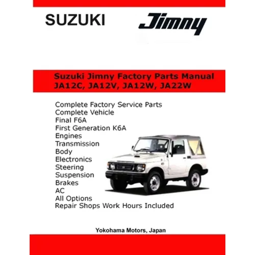 Suzuki Jimny English Factory Parts Manual JA12, JA22W Series - Paperback