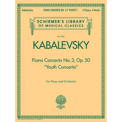 Piano Concerto No. 3, Op. 50 (Youth Concerto): Schirmer Library of Classics Volume 2052 - Paperback