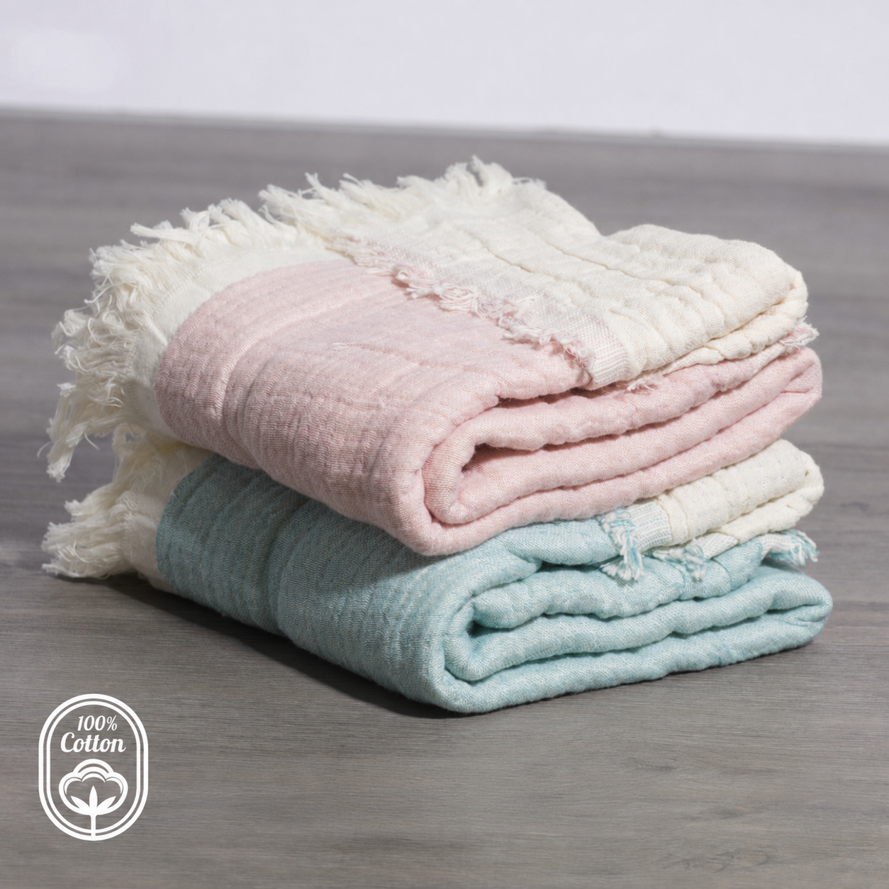 100% Cotton Reversible Muslin Baby Blankets 30" x 40"