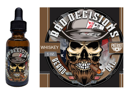 Bad Decisions 1oz Natural Beard Oil Whiskey
