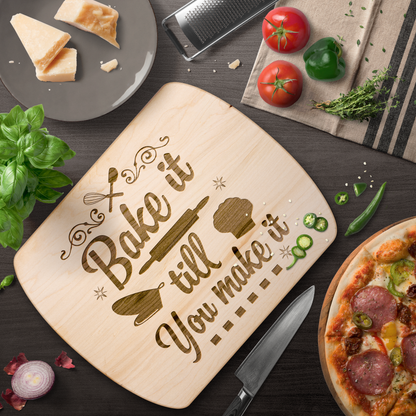 Bake It Till You Make It Hardwood Cutting Board
