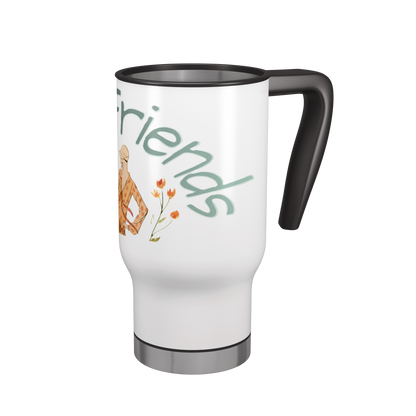 Vintage Fashionable Best Friends 14 oz Travel Mug Tumbler
