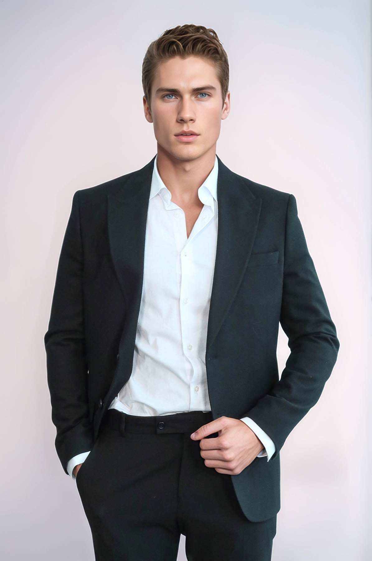 Plain Slim Fit Sport Black Men Blazer - Wessi