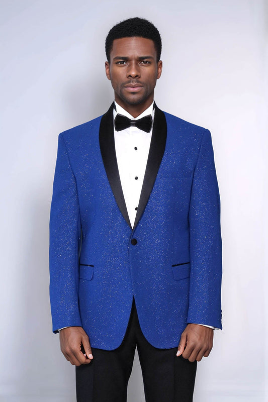 Shawl Lapel Navy Blue Men Dinner Jacket - Wessi