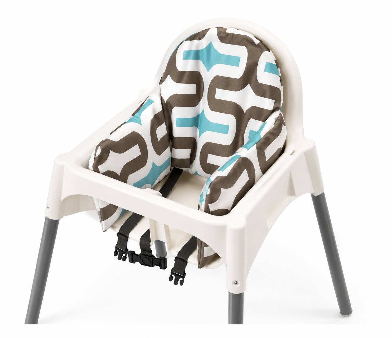 Highchair Cushion Cover for IKEA Klammig & Pyttig | Retro Blue Print | Rockin Cushions