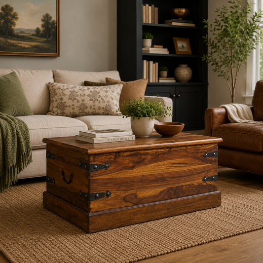 Solid Seesham Wood Trunk Coffee Table