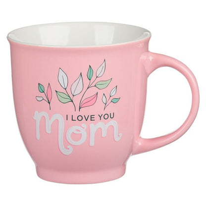 "I Love You Mom" Pink Ceramic Gift Mug (Isaiah 62:4)