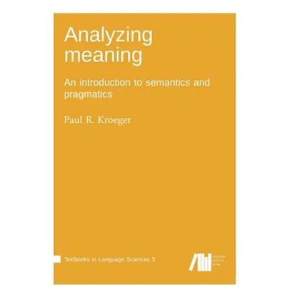 Analyzing meaning - Hardcover