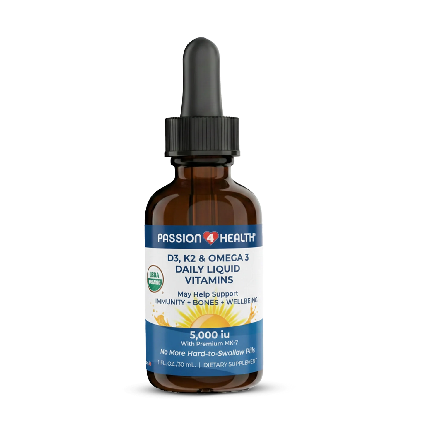 D3, K2 & Omega-3 Daily Liquid Vitamins