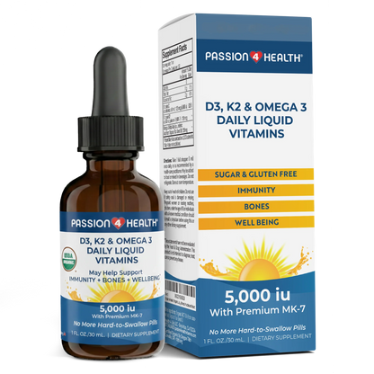 D3, K2 & Omega-3 Daily Liquid Vitamins