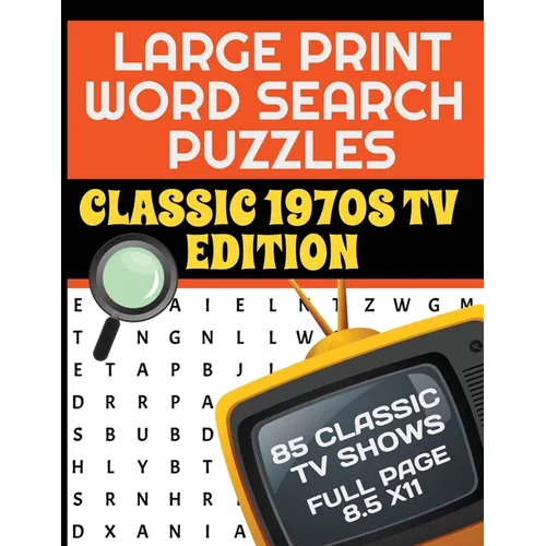 Large Print Word Search Puzzles Classic 1970s TV Edition: Great for Seniors and Adults 85 Television Shows from the Golden Age of TV Each Puzzle Cover - Paperback