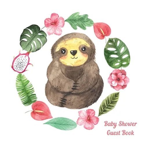Sloth Baby Shower guest book - Hardcover