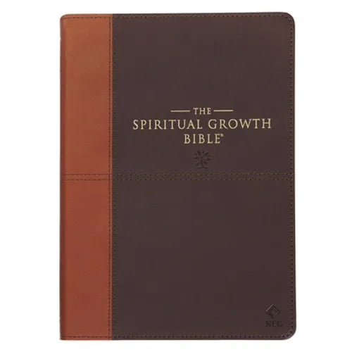 Nlt, the Spiritual Growth Bible (Faux Leather, Chocolate Brown/Ginger) - Imitation Leather