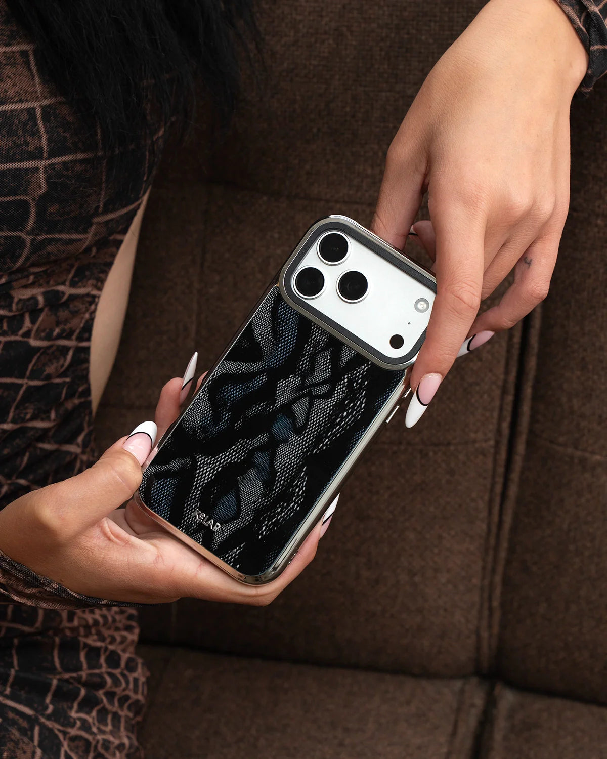 Viper Mesh | Teal Snake Print iPhone Case