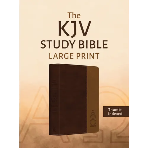 The KJV Study Bible, Large Print (Indexed) [Two-Tone Brown Alpha & Omega] - Imitation Leather