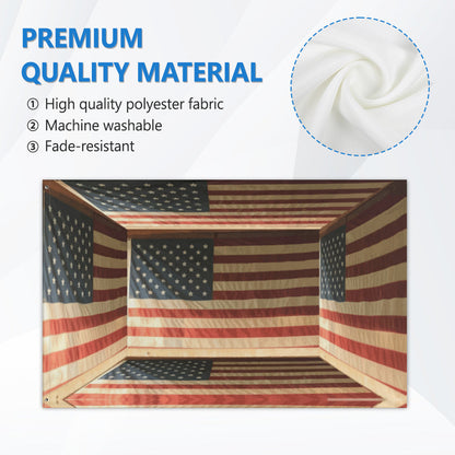 3D Illusion American Flag 5' x 8' Outdoor Double-sided Flag Banner