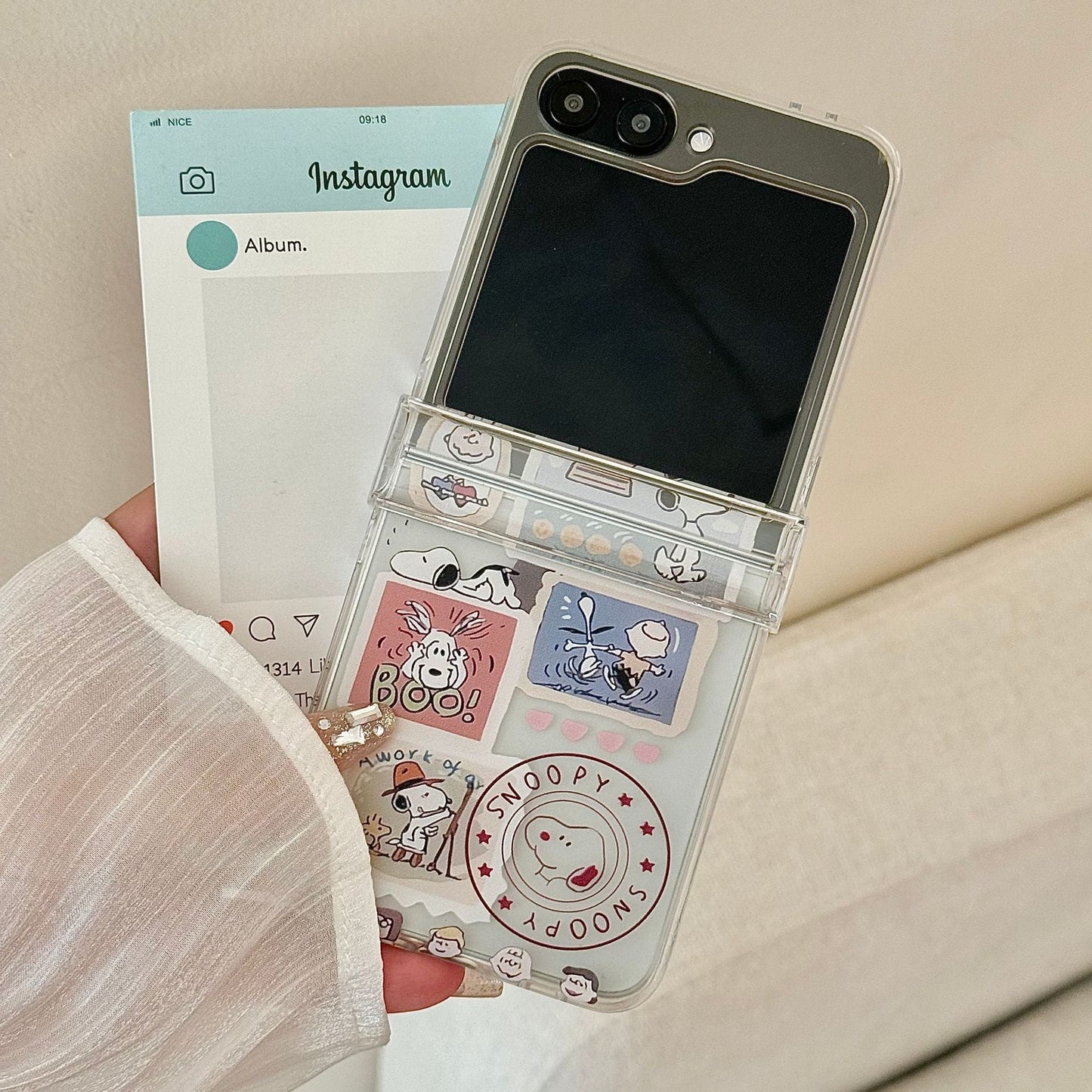 Cartoon Snoopy Samsung Suitable For Zflip7 Phone Case
