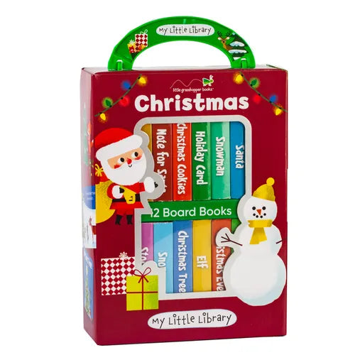My Little Library: Christmas - 12 Mini Board Books for Babies & Toddlers First Christmas Stories with Santa, Reindeer, Snowmen and More Holiday Gift S - Hardcover