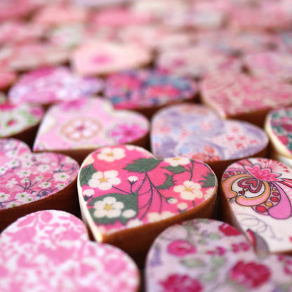 Fabric-Faced Wooden Hearts