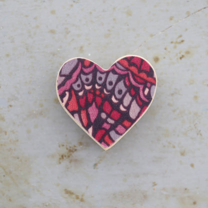 Fabric-Faced Wooden Hearts