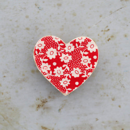 Fabric-Faced Wooden Hearts