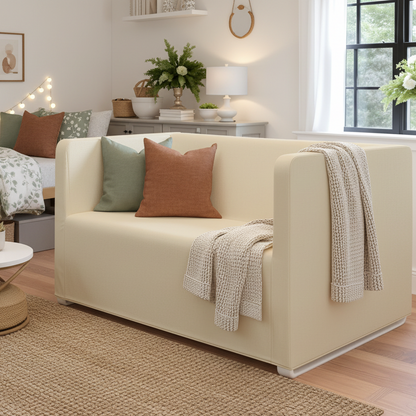 Farmhouse Beige European Linen Slipcover – Compatible with IKEA Knopparp Sofa (2-Seater or 3-Seater)
