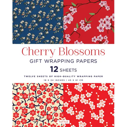 Cherry Blossoms Gift Wrapping Papers - 12 Sheets: 18 X 24 Inch (45 X 61 CM) Wrapping Paper - Paperback