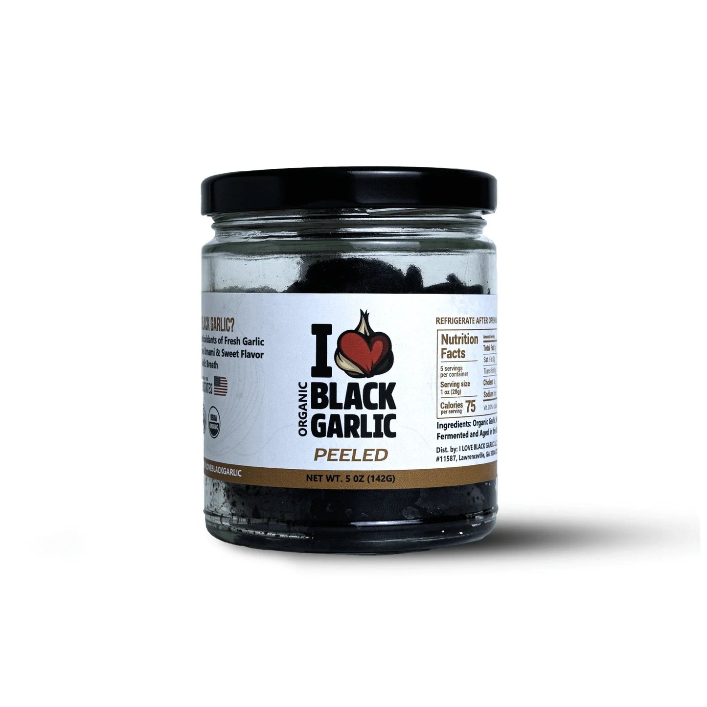 Peeled Black Garlic Cloves in Glass Jar Umami for Cooking and Snacks
