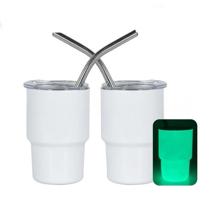 3oz DIY Blank Sublimation shot glass Tumbler double insulated with stainless straw